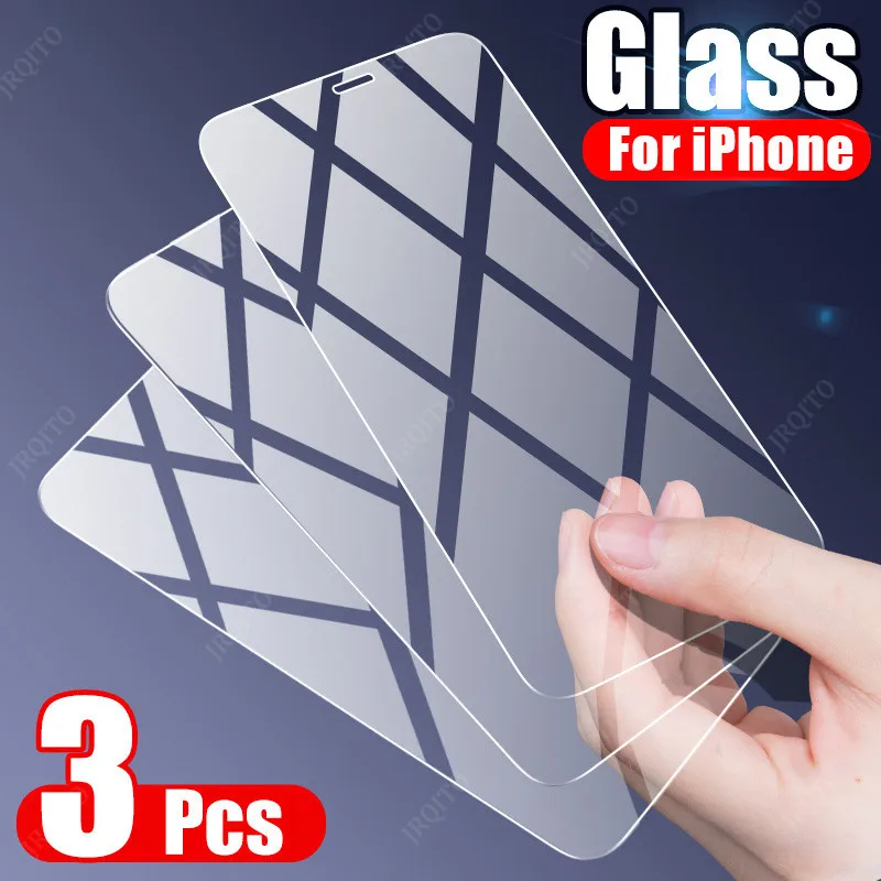 

3pcs Tempered Glass For iPhone 12 mini 11 Pro X XS Max XR 7 8 Plus Screen Protector On the For iPhone 6 6s 7 8 X XR Glass Film