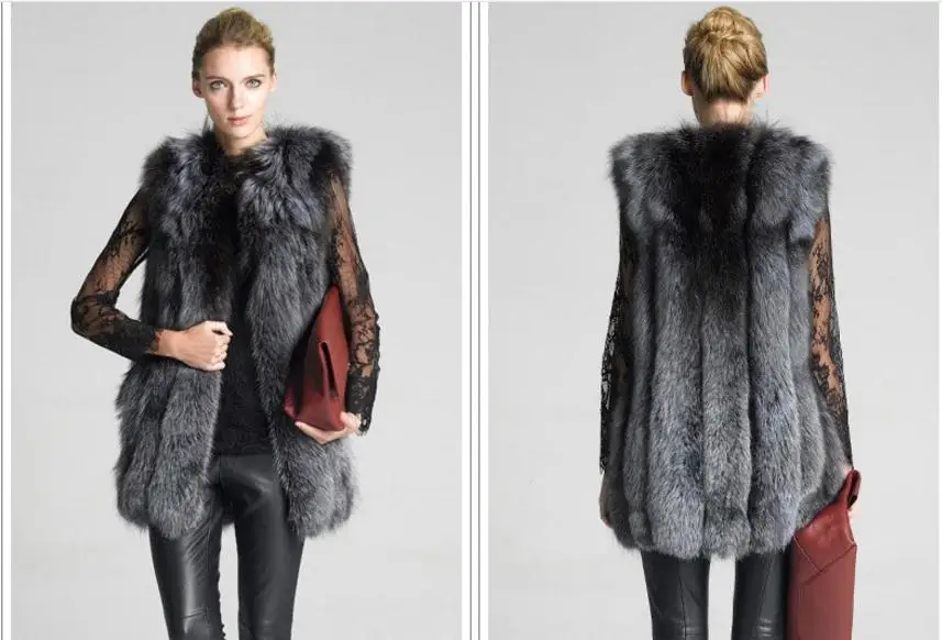S/6Xl Женский Тонкий Повседневный Длинный жилет из искусственного меха, пальто большого размера для отдыха, искусственный мех, жилеты из искусственного меха, куртки без рукавов K696