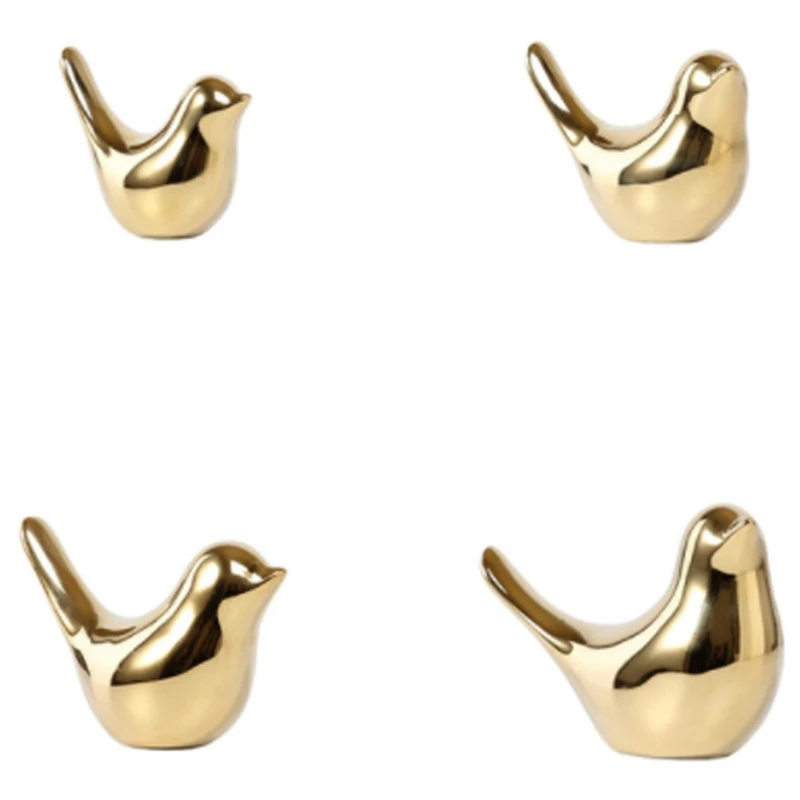 

Золотые фигурки птиц PPYY-Polar, современные керамические статуи птиц, скульптура животного, украшение для дома, поделки, золотые керамические п...