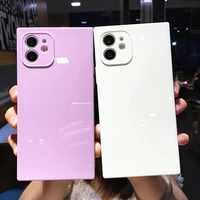 square candy color shockproof phone case for iphone 13 pro max 12 mini 11 x xs xr 7 8 plus se 2020 colorful soft silicone cover