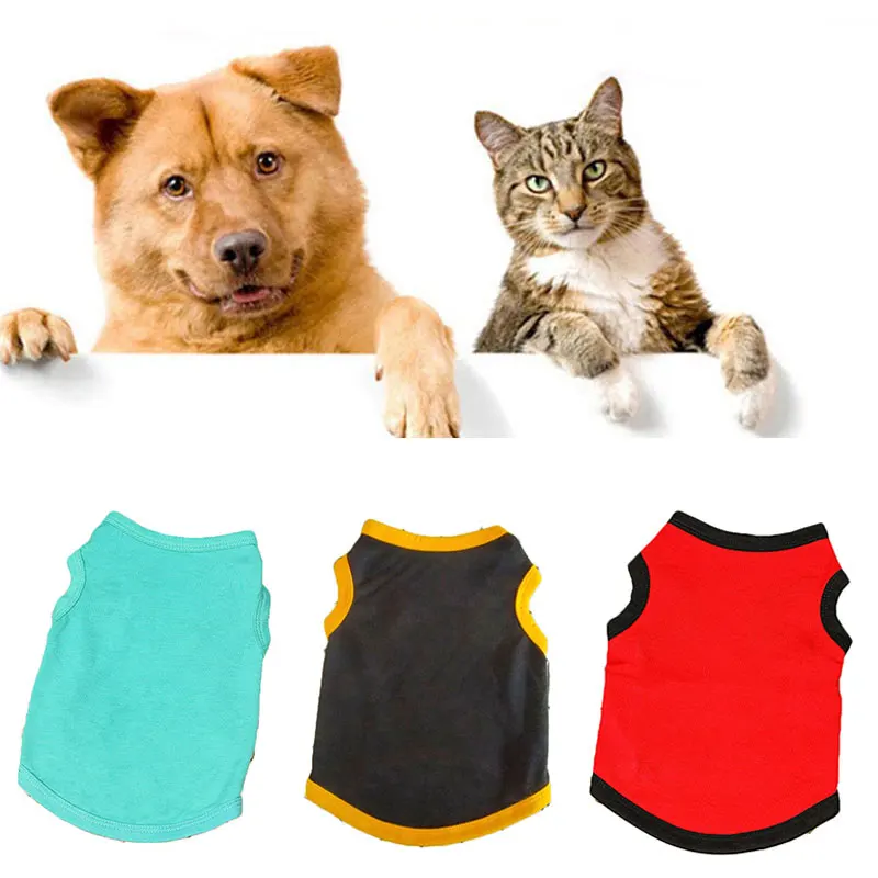 

1Pcs Summer Solid Color Dog Shirt Casual Pet Vest Comfortable Dog Costume Puppy T-Shirt Breathable Dog Clothes Pet Clothes 2021