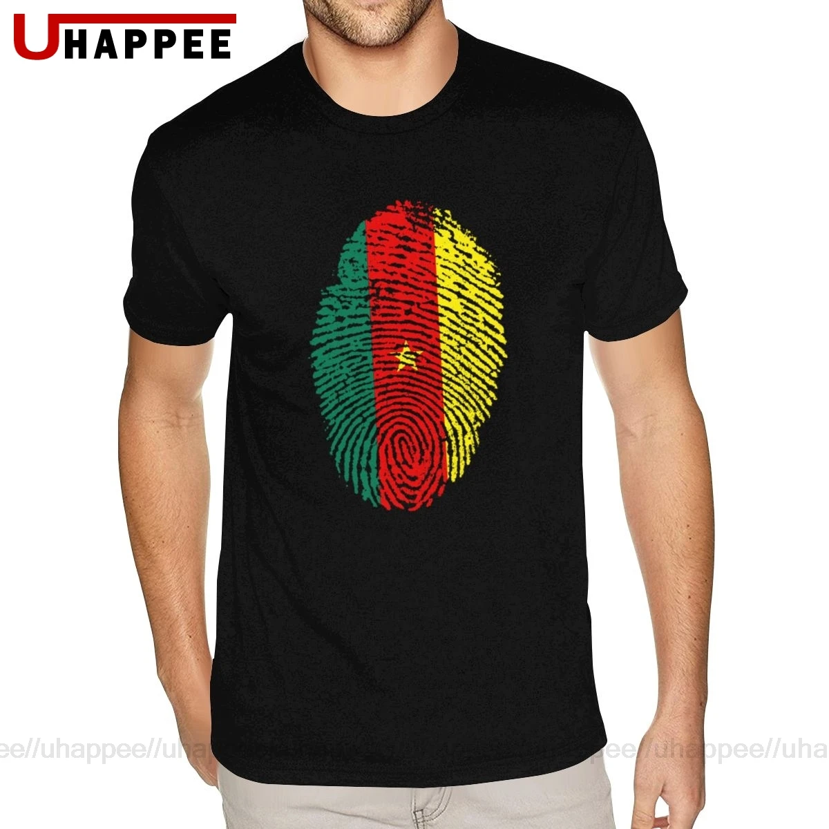 Мужские футболки с рисунком флага Камеруна принтом отпечатков пальцев 3-6XL