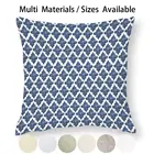 Стильный чехол Hamptons для подушки с узором в форме, наволочка для подушки, наволочка из хлопка и льна в стиле Хэмптона с голубым узором, расписанный вручную