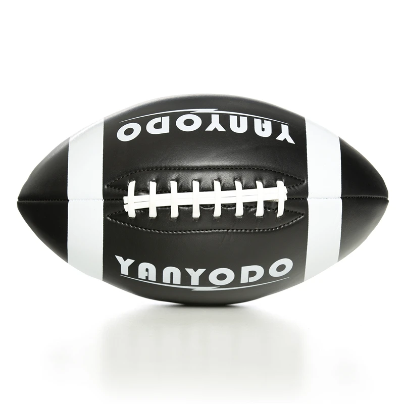 Black American Football Size 9 Soft Touch PU Leather Reflective Rugby Balls Light Change for Young Men Outdoor Games Team Sports