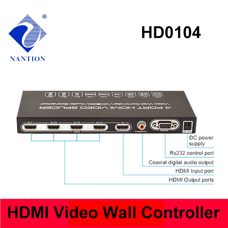 Настенный видеоконтроллер 4K 2X2 1 HDMI-совместимый вход 4 выход 2X1/3X1/4X1/1X2/1X3/1X