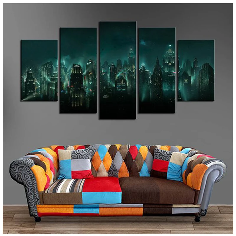 

5D Diy Diamond Painting"5 Pieces City landscape"Full Square Round Drill Embroidery Cross Stitch Mosaic Wedding DecorationZP-3127