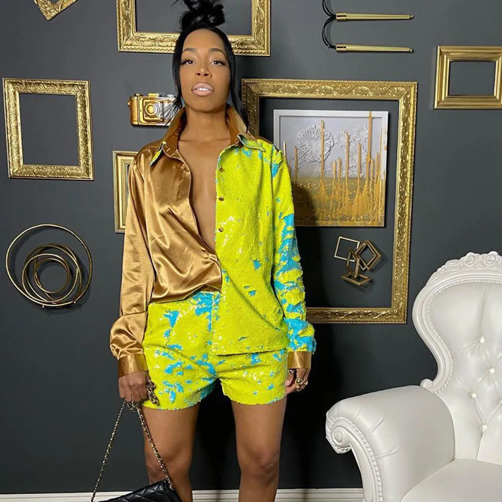 Хай-стрит из двух частей комплект женской одежды рубашка с отложным воротником