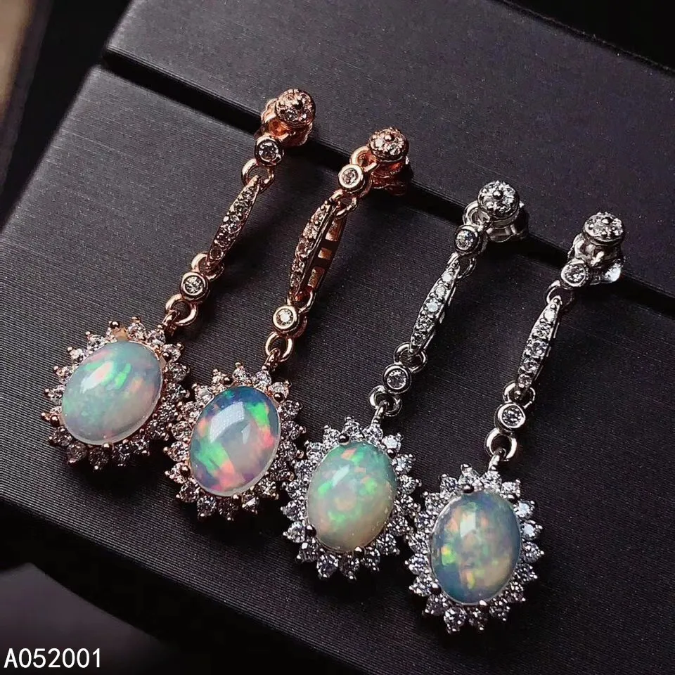 KJJEAXCMY fine jewelry natural opal 925 sterling silver women earrings new Ear Studs support test noble