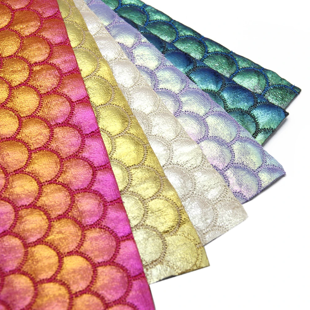 30*140 см Русалочка Радуга рыбья чешуя виниловая искусственная Синтетическая