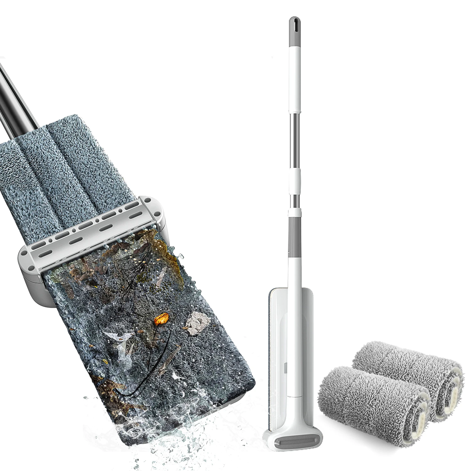 Швабра для пола из микрофибры многоразовая моющаяся насадка сухой и влажной