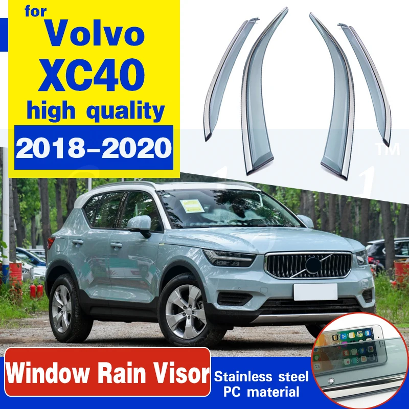 

Side window deflectors For VOLVO XC40 2018 2019 2020 Window Shield Cover Awnings Shelters Guards Window Visor Car styling