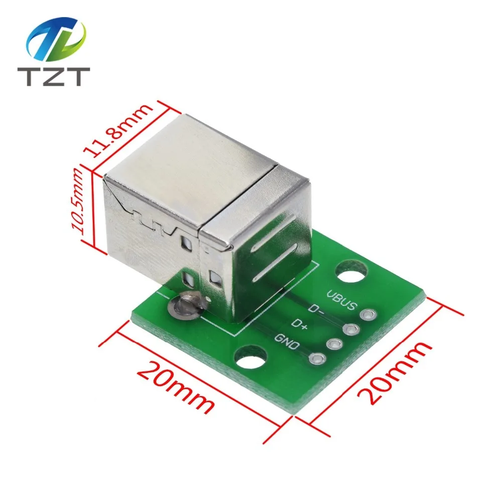 TZT MINI MICRO USB Для DIP адаптера/USB разъем 2,54 мм 5pin Женский Разъем b Тип USB2.0 Женский PCB конвертер USB-01