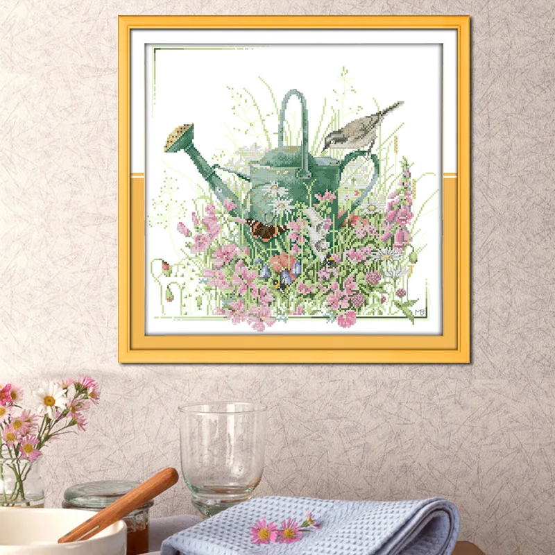 Красивая ваза DMC подсчитанные китайские наборы для вышивки крестиком Набор с