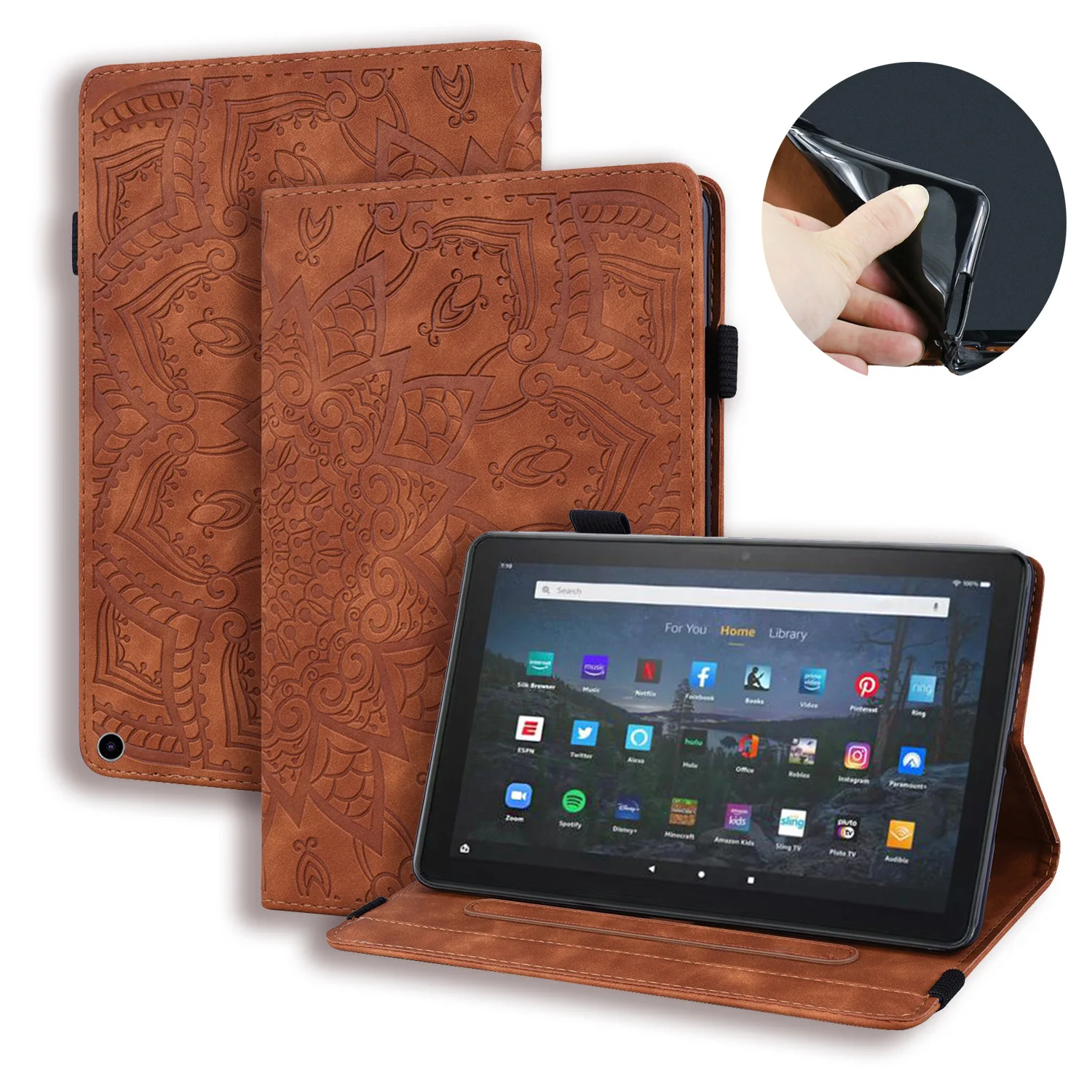 

Applicable to Fire HD 10 plus HD10 2021 Tablet Retro Embossed Protective Case