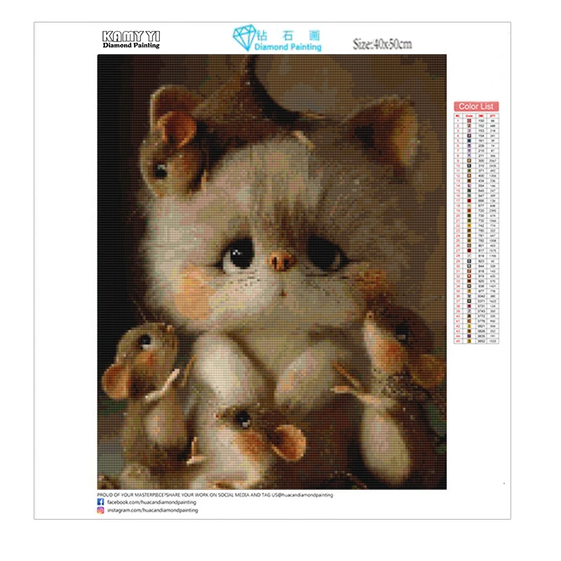 Алмазная 5D Вышивка Кот и мышь картина из страз вышивка крестиком мозаика