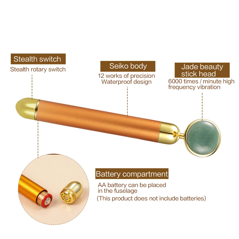24K beauty Bar V лицо артефакт подтяжка лица палка для массажа лица нефритовый роликовый лицевой спа-массаж для тела