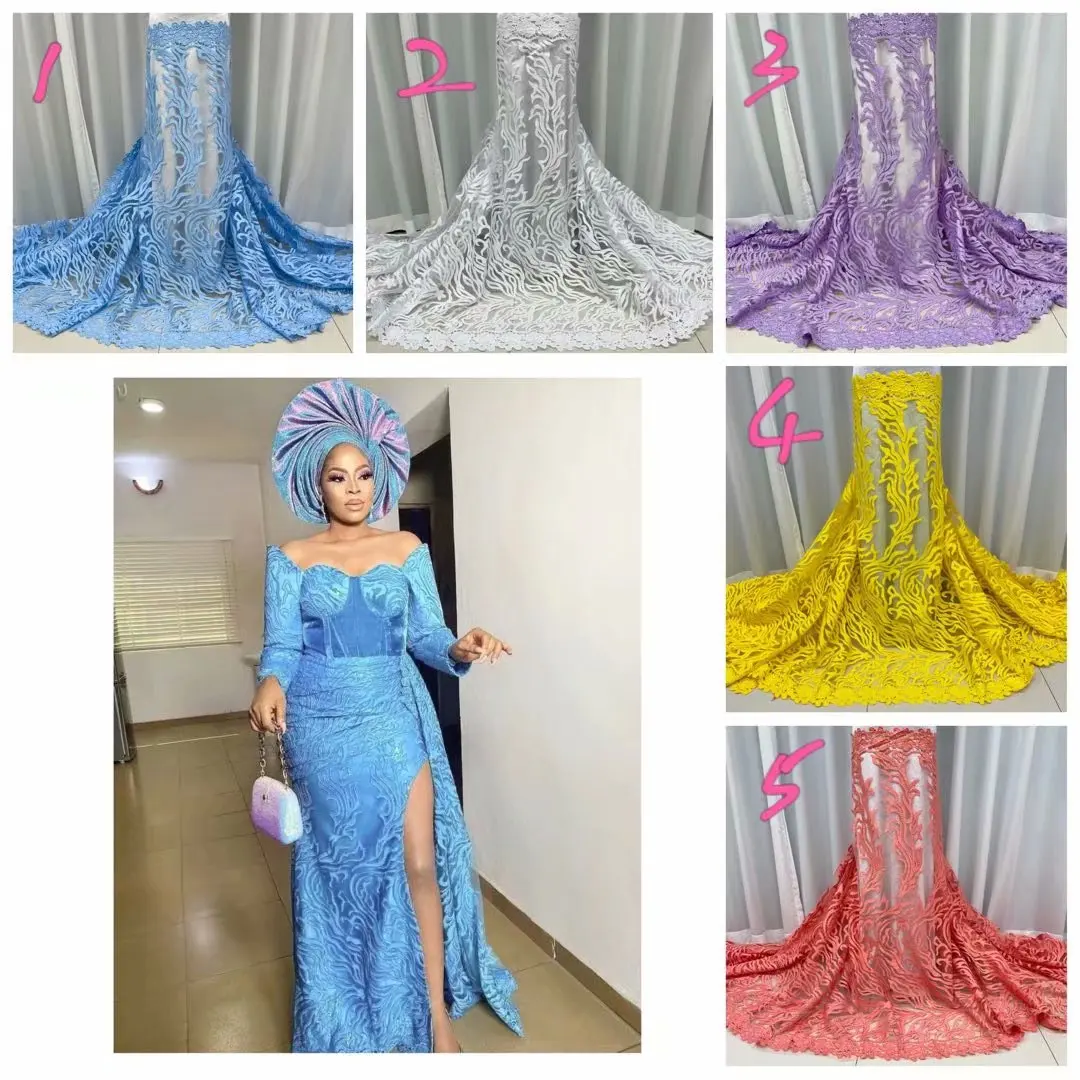 

Blue Peach Purple French Tulle Lace Fabric 2020High Quality Lace African Lace Fabric With Sequins Nigerian Lace Fabrics Sewing