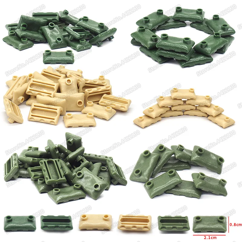 

Military Sandbag Building Block Defense Equipment Moc WW2 Figures Battlefield Soldier Fight Model Child Christmas Gifts Boy Toys