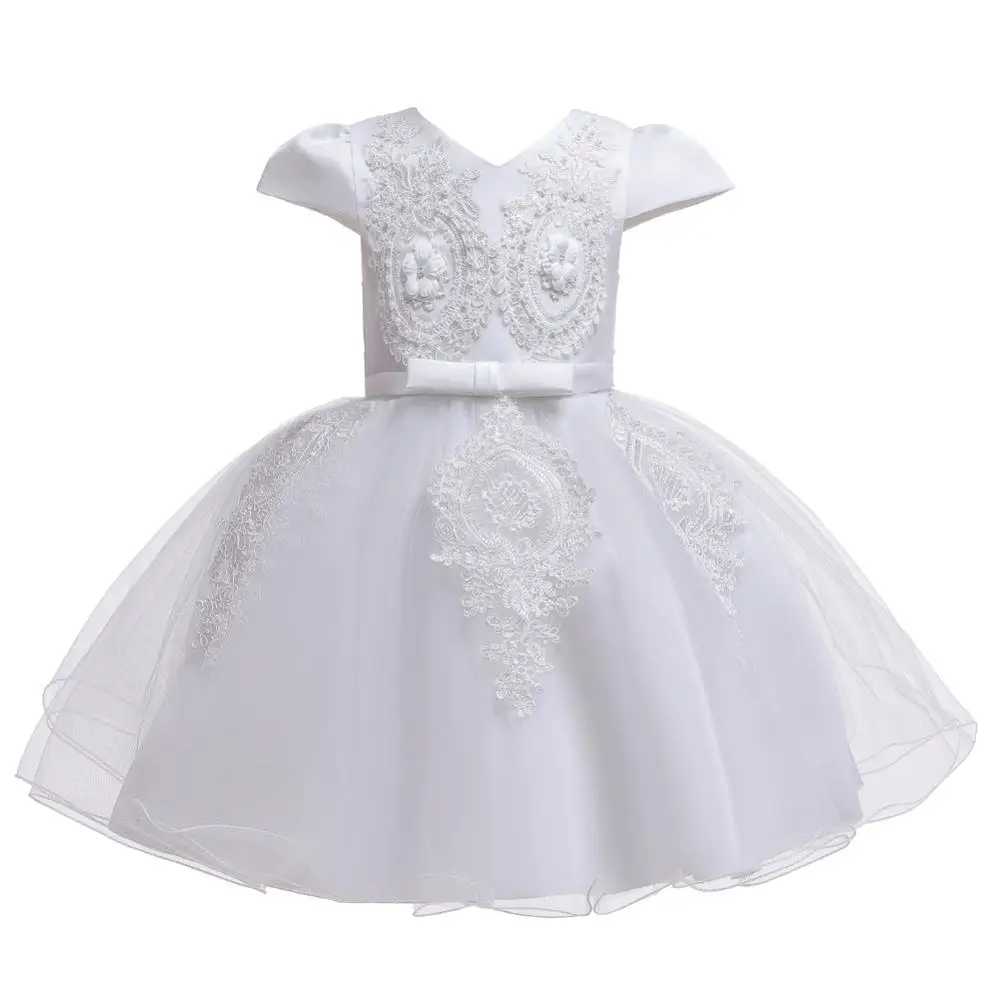 Vestidos/платье для маленьких девочек; платье принцессы для дня рождения; костюм для детей; свадебные платья для девочек; рождественское платье; От 1 до 5 лет - Цвет: White