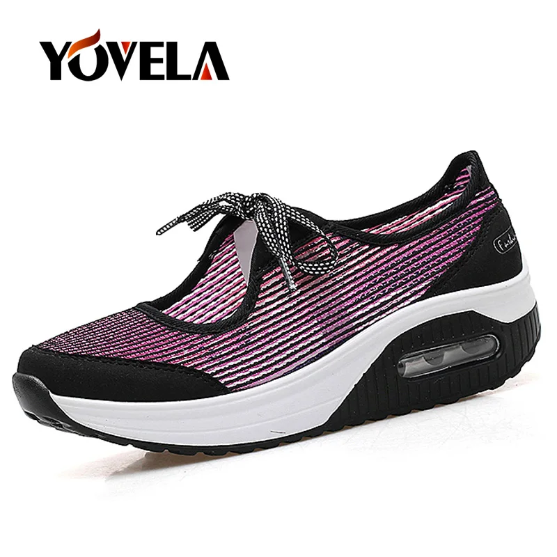 Женские кроссовки на плоской платформе женская летняя обувь Обувь с дышащей