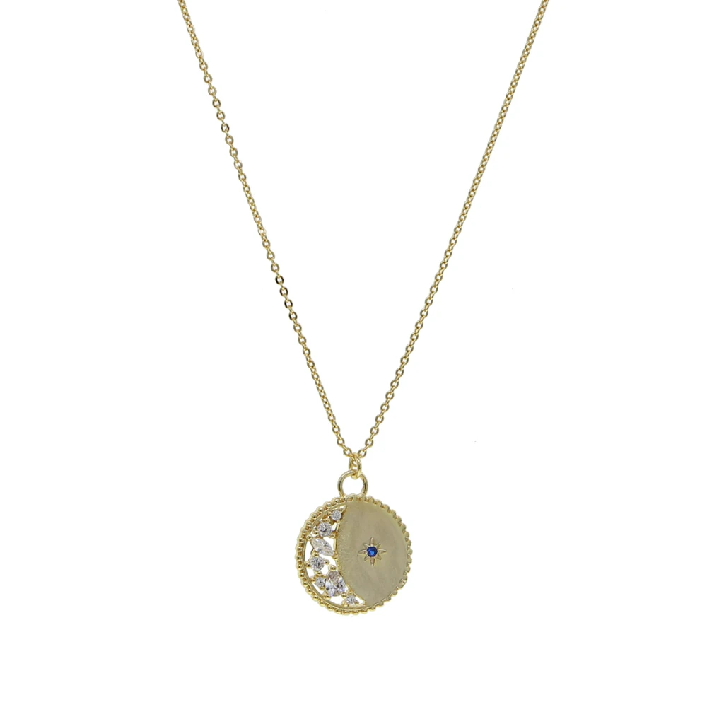 Бижутерия LUCKY blue cz Moon с золотым наполнителем AAA багет кубическим цирконием