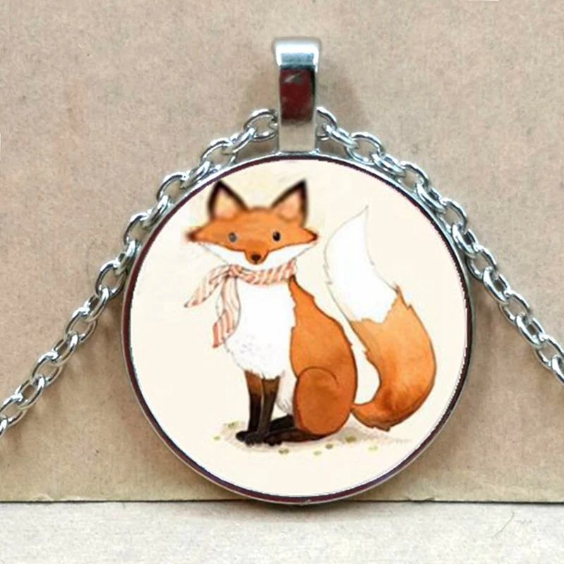 Ожерелье из стекла с подвеской в виде лисы для мужчин и женщин | Украшения