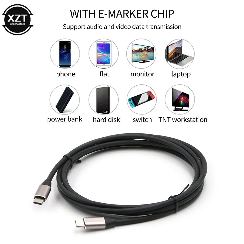 Кабель для быстрой зарядки 100 Вт USB C к Type папа USBC PD 5A 4K 3 1 Gen 2 видеокабель Xiaomi Air Samsung