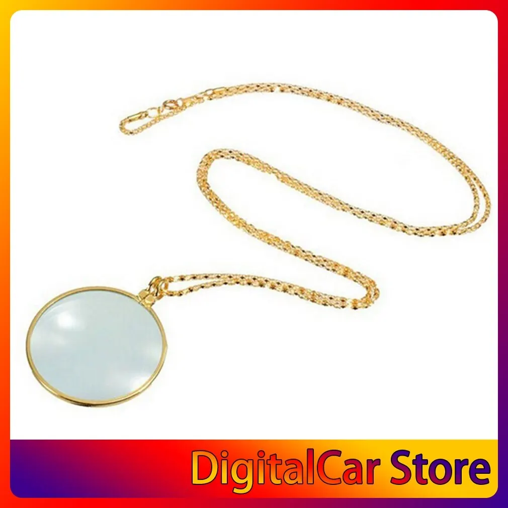 

NEW Decorative Monocle Necklace With 5x Magnifier Magnifying Glass Pendant Gold Silver Plated Chain Necklace For Women Jewelry