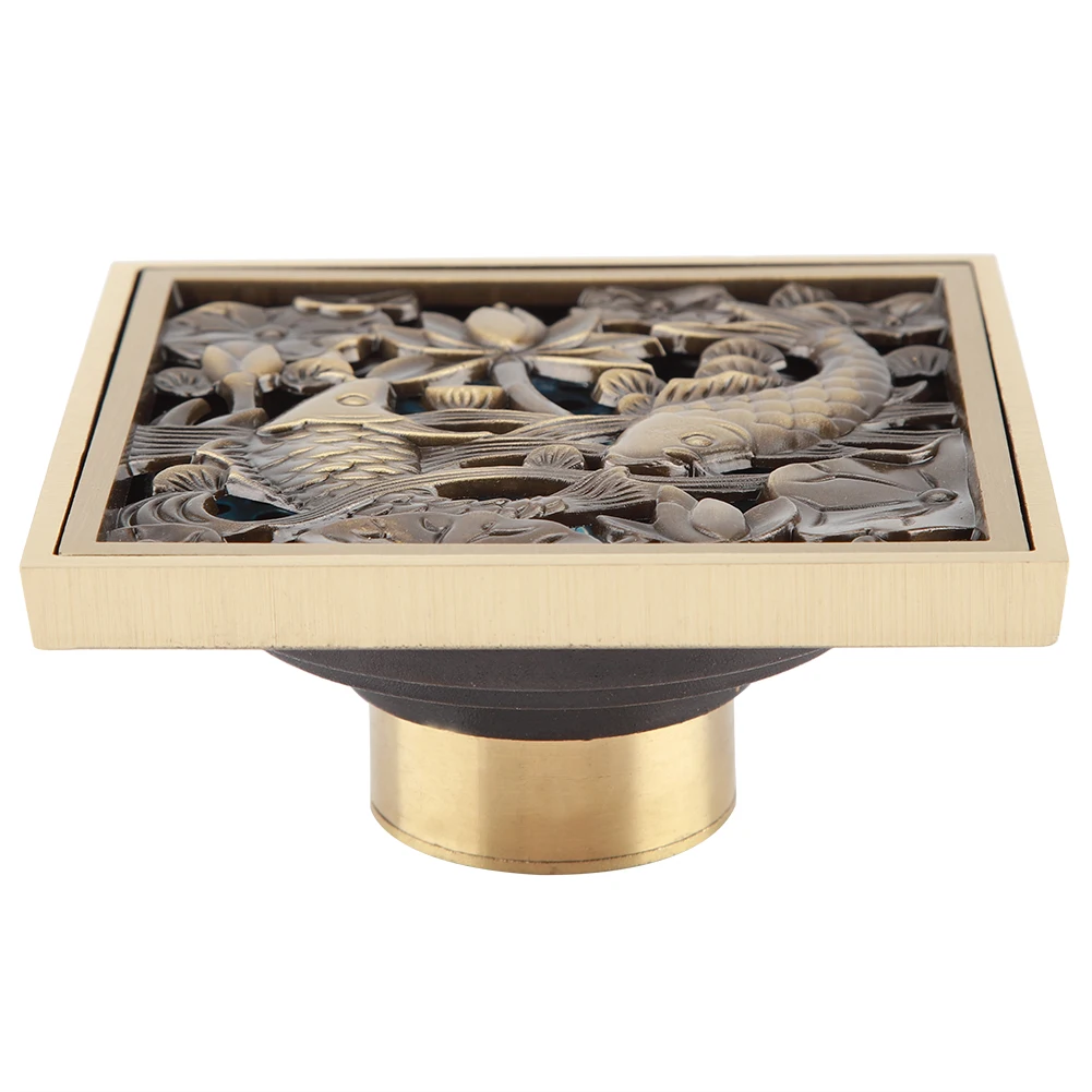 Античный латунный 10 см душевой трап ванная комната отходы сливной фильтр крышка