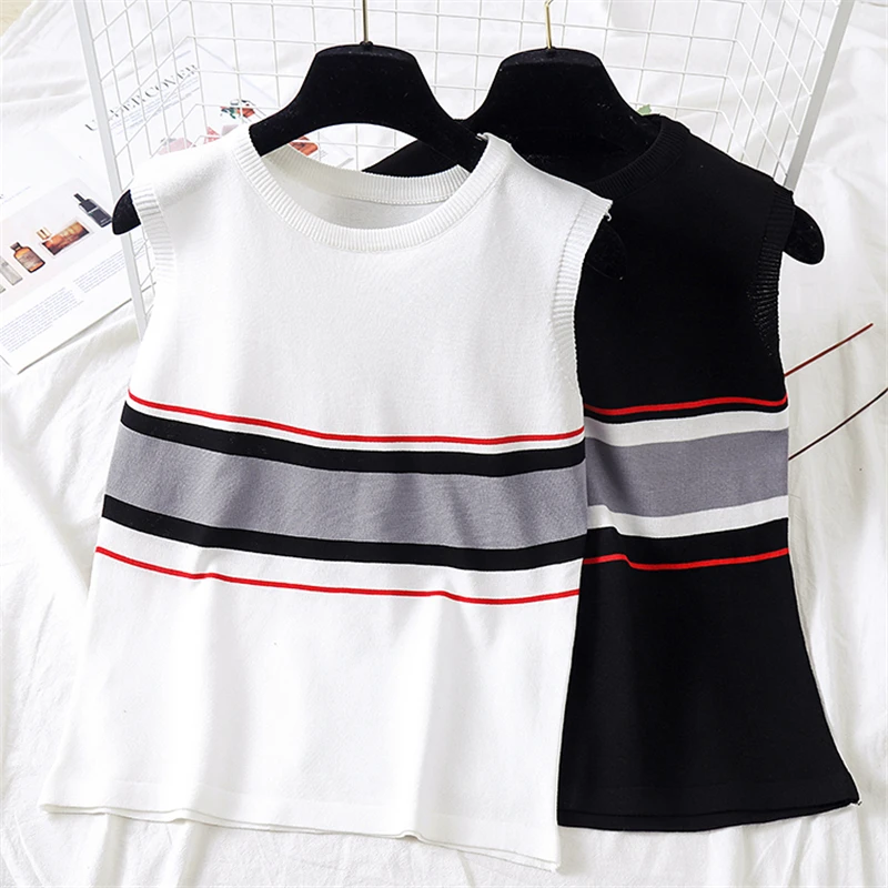 Женский топ без рукавов GLAUKE Свободный укороченный на бретелях с круглым вырезом