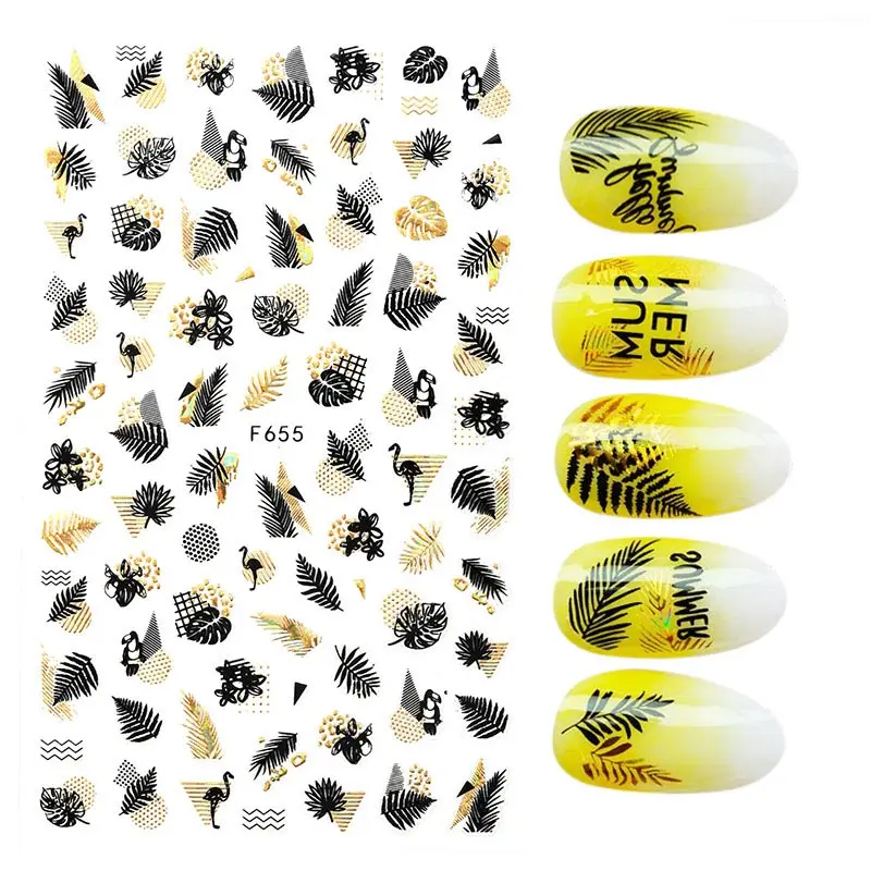 

1PC 12.2*9.2cm 3D nail sticker Butterfly flower pattern letters Stickers for manicure DIY Stickers for manicure
