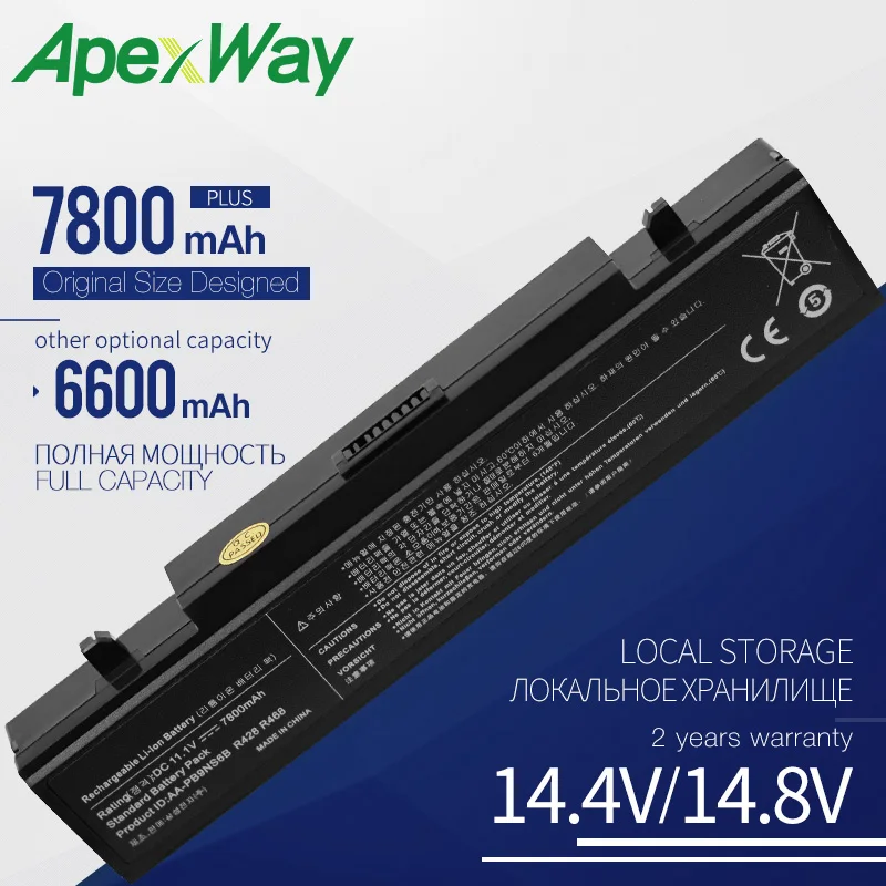

ApexWay 6600mAh 11.1 v9 Cells laptop battery for SAMSUNG AA-PB9NS6B AA-PB9NC6B R468 R458 R522 R580 R540 R530 R519 np350v5c