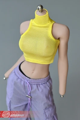 

in stock1/6 soldier model accessories clothes 12 inch plastic coated female body tight cut shoulder T-shirt bottoming vest