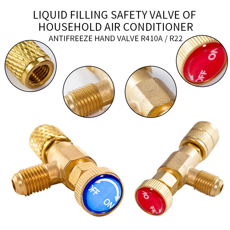 Refrigeration Charging Air Conditioning Adapter For R22/R410A 1/4 Safety Valve Hose Adaptor New | Инструменты