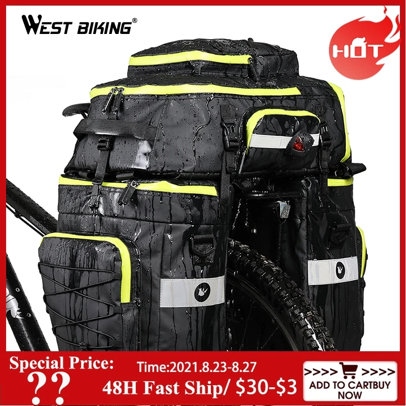 Большой вместительный велосипедный рюкзак WEST BIKING сумка 3 в 1 для горных