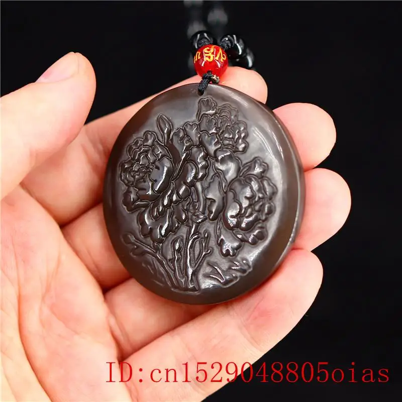 Подвеска из коричневого нефрита в форме розы для женщин, китайский подарок из нефрита, вырезанная природная прелесть, модные обереги, цветочное ожерелье.