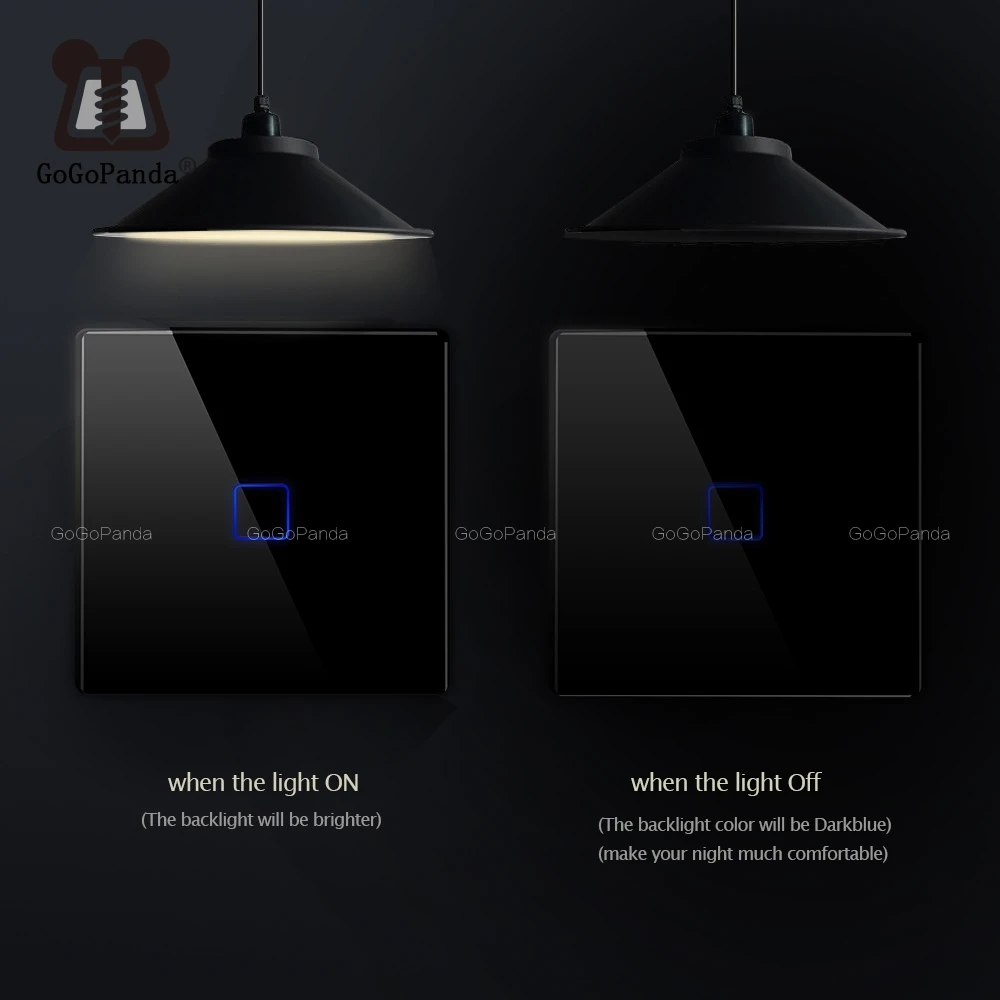 Настенный переключатель для лестницы европейского стандарта 2 канала сенсорный