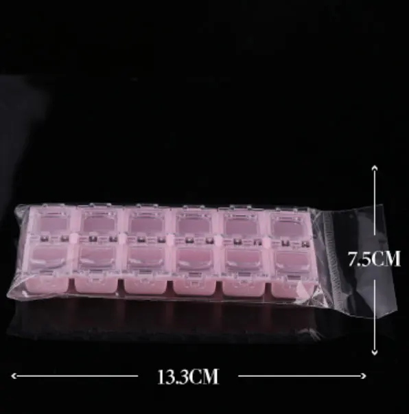 Съемный чехол для iPhone 6 слой ногтя украшения коробка хранения 12 Сетка гвоздь