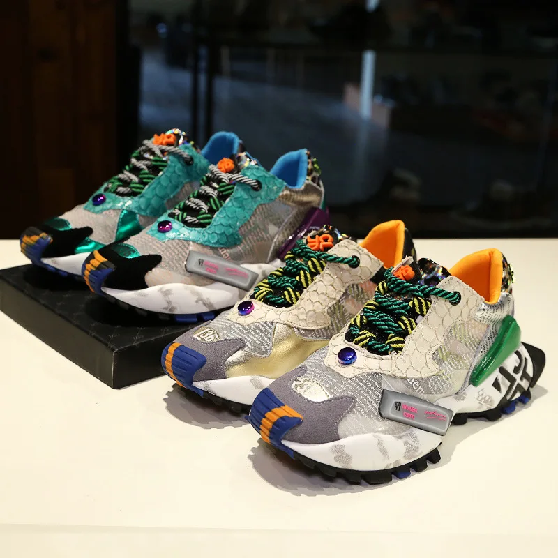 Кроссовки женские на платформе дышащие сетчатые повседневная обувь для бега