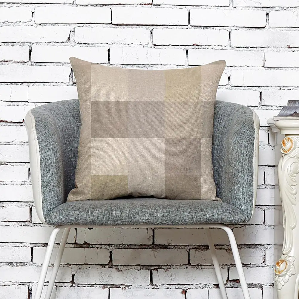 Linen Throw Pillow Case Lattice Double Sided Printed Home Decorative Durable Breathable Easy To Clean Strong Sense Of Art | Дом и сад