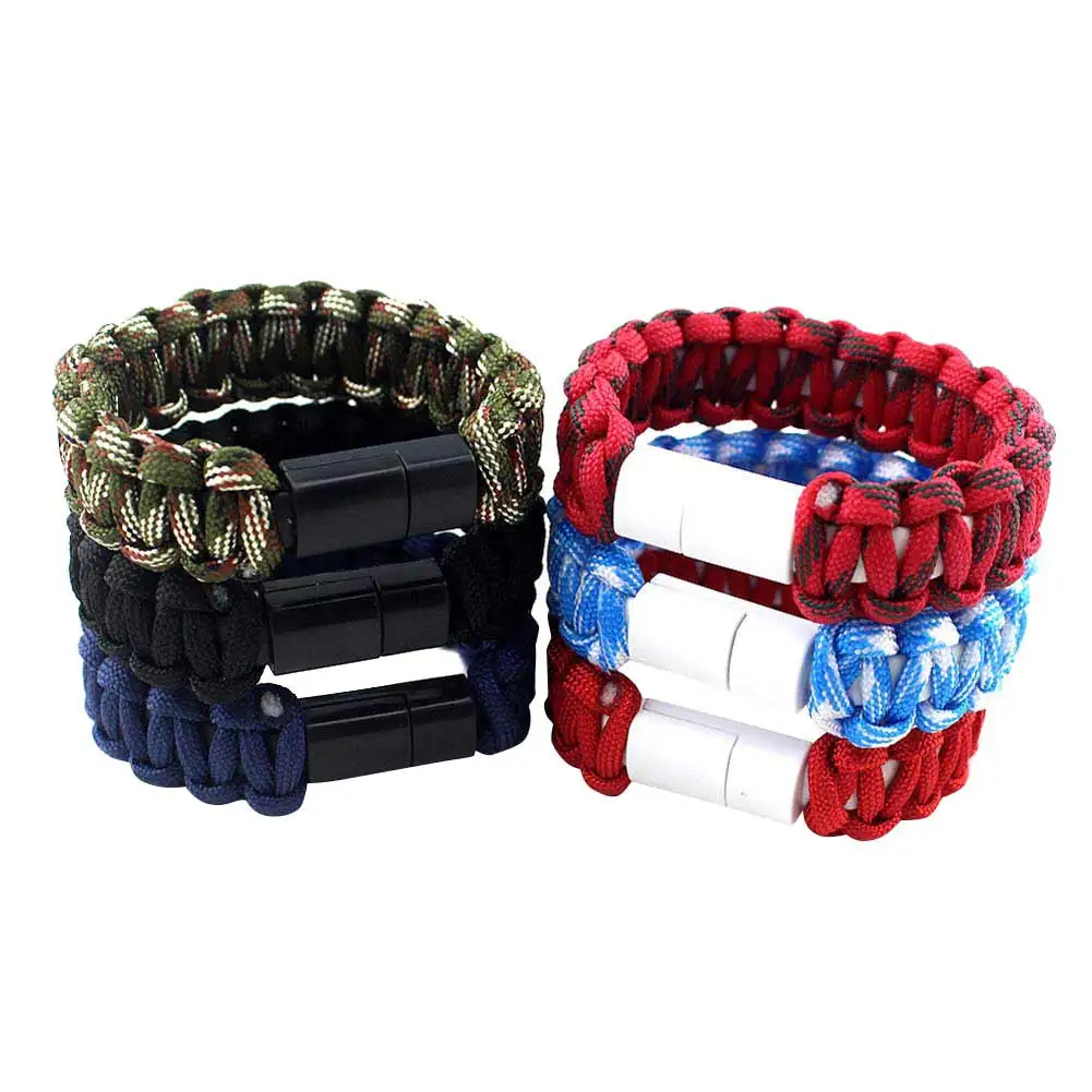 USB Cable Bracelet Charging Sync Data Cord for iPhone X 6 7 8 Plus Samsung Galaxy S5 S6 Edge FDX99 | Outdoor Tools