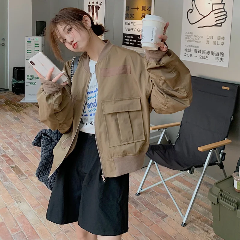 Свободная куртка Женская на весну и осень новинка 2021 маленькая универсальная