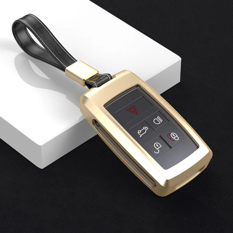 

1Pcs Zinc Alloy Car Key Case Cover With Key Chain For Land Rover Range Rover Sport Evoque Jaguar