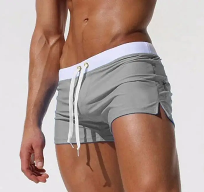 Light Grey Мужские плавки, боксеры, быстросохнущие плавки, модные пляжные шорты и шорты - Цвет: Light Grey