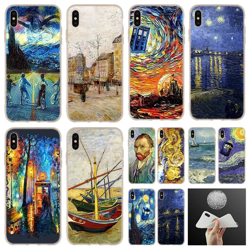 Мягкий силиконовый чехол для телефона Doctor who van gogh Art Для iPhone 11 Pro 7 8 Plus XR XS Max 4 5 5S SE 6