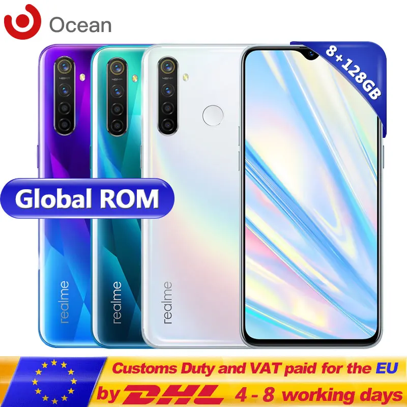 Global ROM Original Realme Q Смартфон Snapdragon 712 AIE 8 Гб ОЗУ 128 ПЗУ 6 3 дюйма 48 МП камера заднего вида