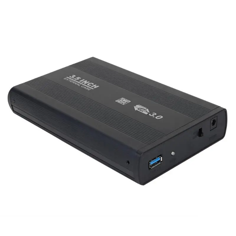 3.5in жесткий диск коробка SATA к USB3.0 алюминиевый сплав HDD чехол EU/US Plug внешний жесткий диск корпус с USB кабелем для компьютера