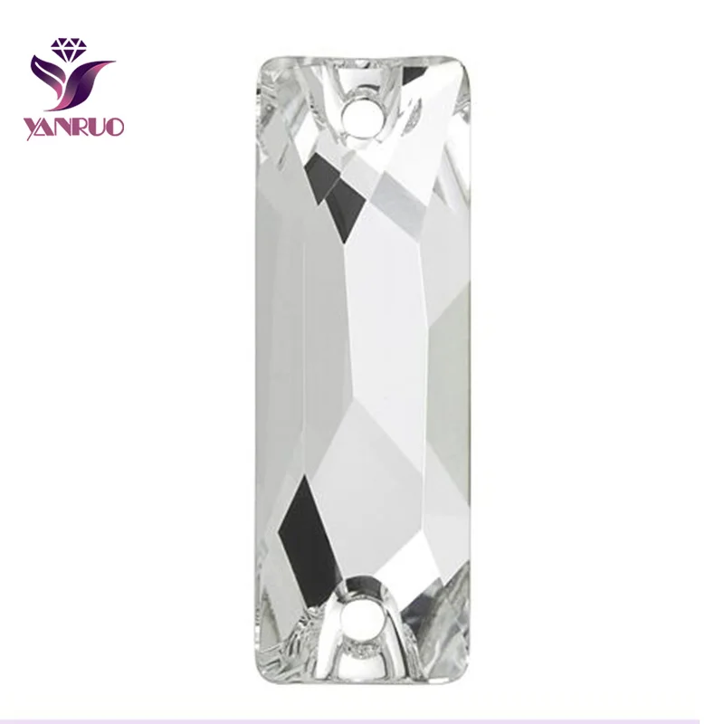 

YANRUO Top 3255-Cosmic Baguette Clear White Crystal Sew on Rhiniestone Crystals All for Sewing Stones Decorative