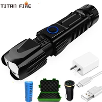t20 high powered led flashlight xhp90 telescopic zoom usb charging tactical 26650 hunting flashlights with bottom attack cone