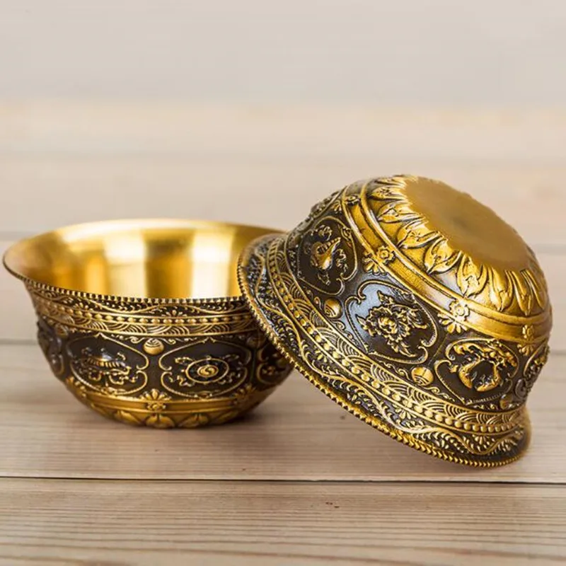 7 предметов в партии резными цветами Буддизм изысканный толстые Медь